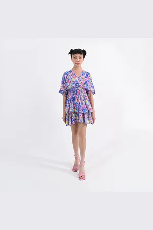 LILI SIDONIO Robe Courte Fleurie Col V