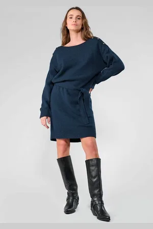 Le Temps des Cerises Robe Pull Col Bateau