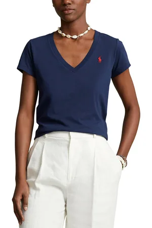Ralph Lauren Tshirt Col V Manches Courte Logo Poitrine