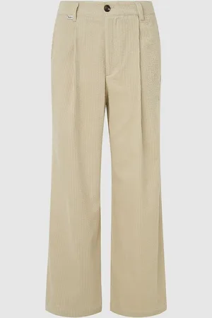 Pepe Jeans Pantalon Large En Velours Pinces Sur Le Devant Da