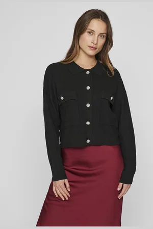 VILA Gilet Court Boutonné