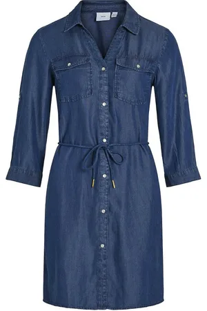 VILA Robe Chemise En Denim