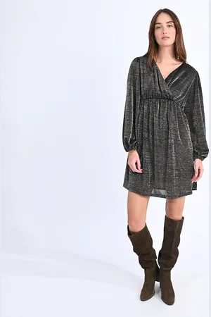 Molly Bracken Robe Manches Longues Col Croisé