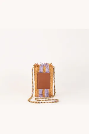Sessun Pochette De Téléphone En Raphia Faralou