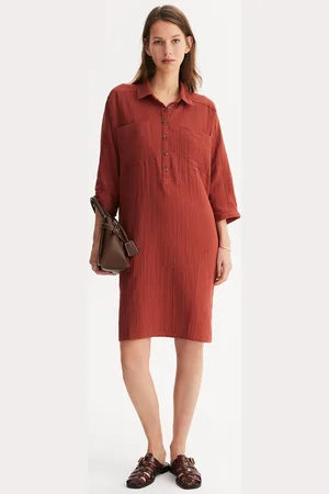 ANNE WEYBURN Robe Droite Longueur Genou En Coton