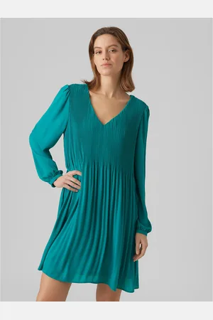 VERO MODA Robe Courte Plissée Nouée Dos