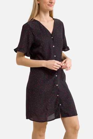 Pieces® Robe Courte Imprimée Boutonnée