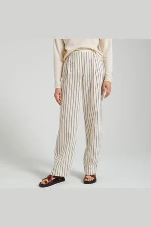 Samsøe Samsøe Pantalon Droit À Pinces Rayé Agneta