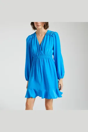 Suncoo Robe Courte Manches Longues Broderie Épaule Clody