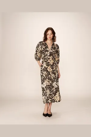Grace & Mila Robe Longue Manches 3/4 Imprimé Tropical Pierino