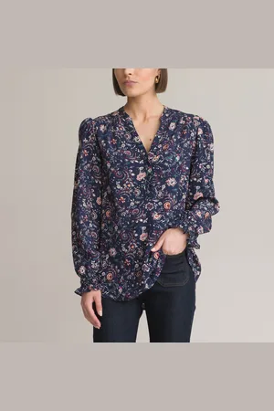 ANNE WEYBURN Blouse Col Rond Imprimé Cachemire Manches Longues
