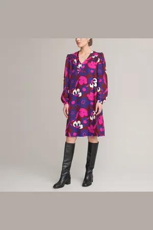 ANNE WEYBURN Robe Droite Imprimé Floral Mi-longue