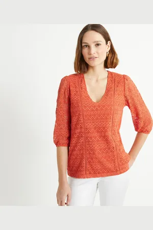 ANNE WEYBURN T-shirt Col V Manches 3/4