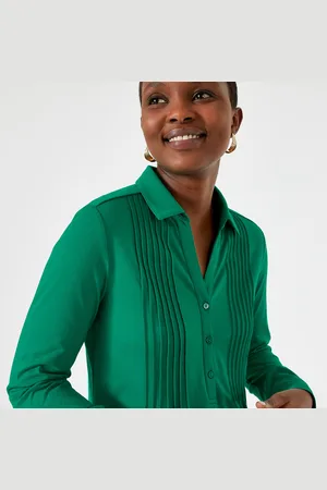 ANNE WEYBURN T-shirt Col Polo Chemise Manches Longues