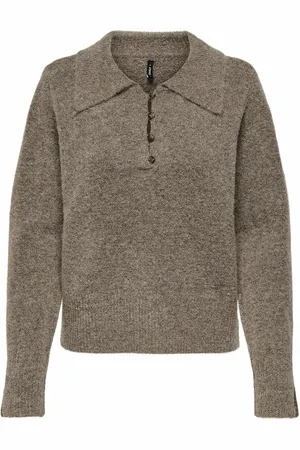 ONLY Pull Maille Mousseuse Col Polo