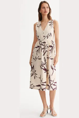 ANNE WEYBURN Robe Évasée Longueur Midi 3/4 Sans Manches