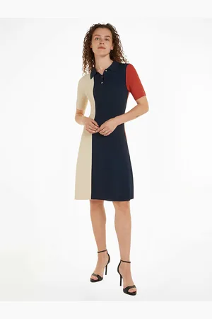 Tommy Hilfiger Robe-polo Mi-longue Multicolore Manches Courtes