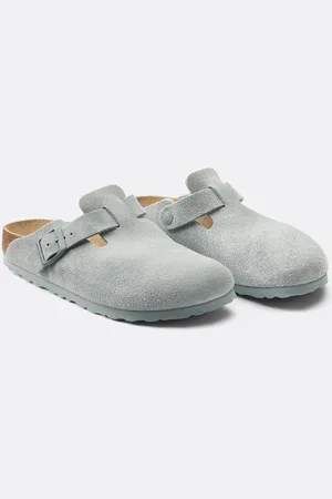 Birkenstock Sabots En Cuir Suédé Boston Fabriqués En Europe
