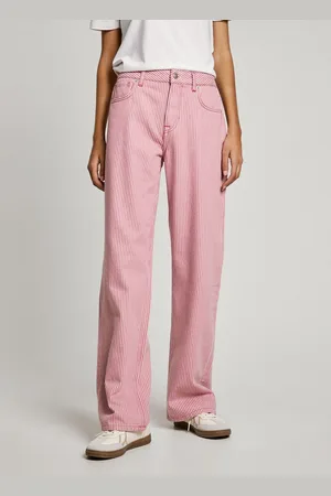 Pepe Jeans Jean Large À Rayures Taille Haute