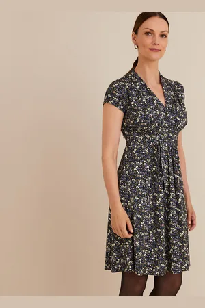 ANNE WEYBURN Robe Évasée Imprimé Floral Mi-longue