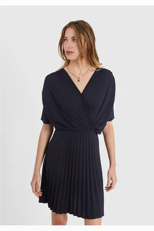 ICODE Robe Maille Piquée Plissée