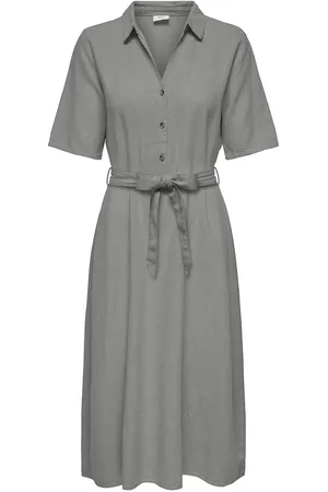 JDY Robe Mi-longue Avec Ceinture Col Chemise