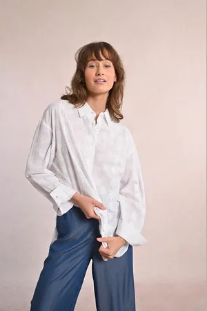 Molly Bracken Chemise Brodé Manches Longues
