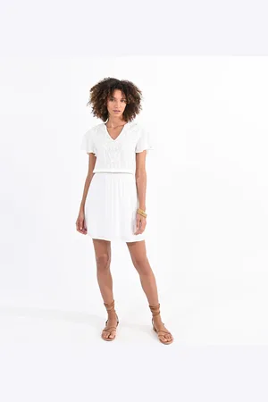 Molly Bracken Robe Courte Détails Brodés