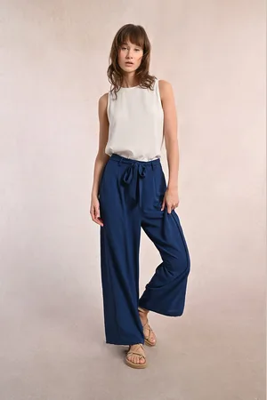 Molly Bracken Pantalon Large Ceinturé