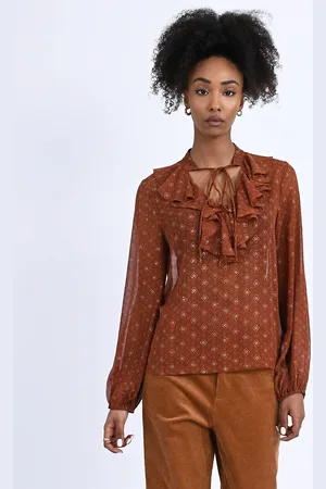 Molly Bracken Blouse En Voile Imprimé À Volants