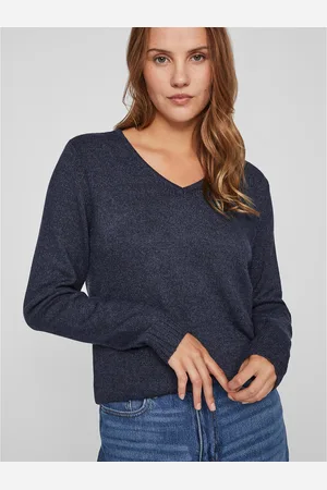 VILA Pull Col V En Fine Maille