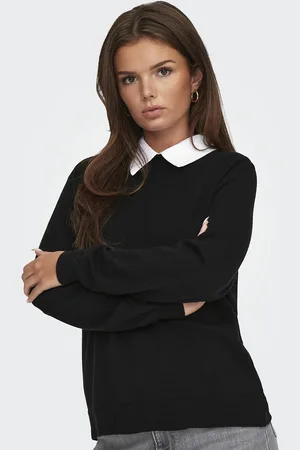 ONLY Pull En Fine Maille Col Chemise