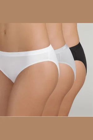 Dim Lot de 3 culottes noire, blanche, grise en coton