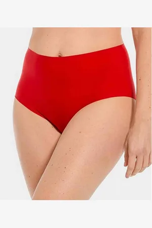 MAGIC Bodyfashion Lot de 2 Culottes taille haute gainantes invisibles - Rouge