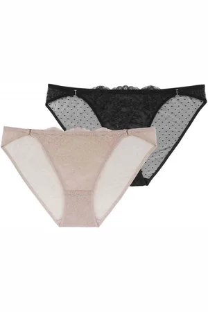 Dorina Lot de 2 Culottes classiques - Noire et Nude