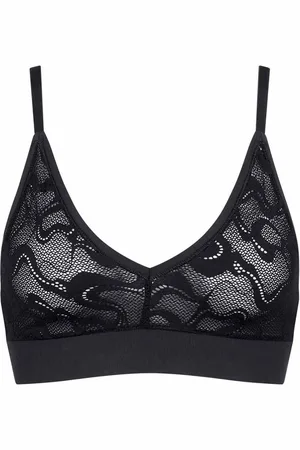 Sloggi Bralette noire GO Allround Lace Bralette BLACK en coton modal