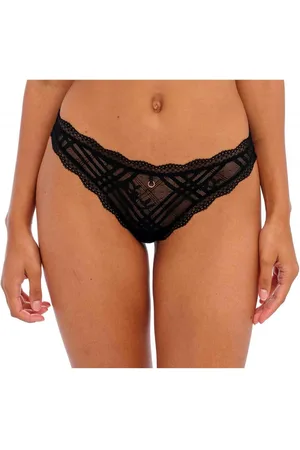 Freya Culotte brésilienne en dentelle brodée - Noire