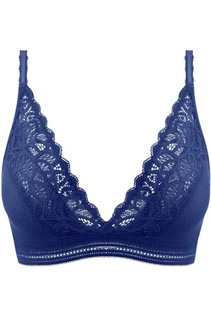 Wacoal Bralette sans armatures en Dentelle Festonnée - Bleue
