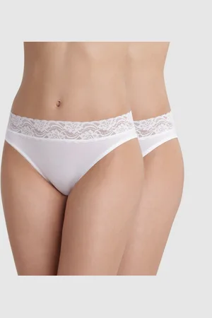 Dim Lot de 2 culottes blanches Plus Féminine en coton
