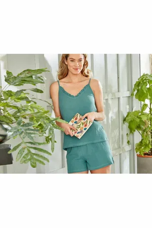 Becquet Pyjama HORTYGAZE vert en coton