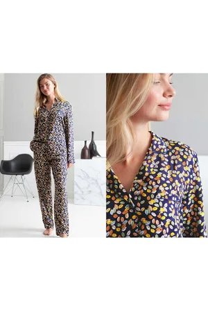 Becquet Pyjama femme à motif feuilles - en viscose