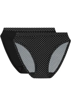 Dim Lot de 2 culottes classiques - Noires en nylon