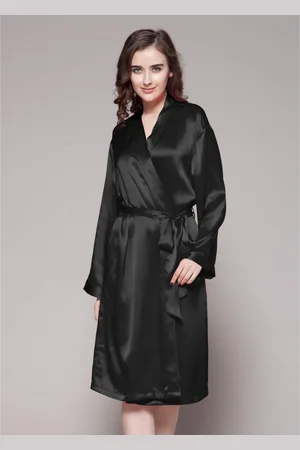 Lilysilk Robe De Chambre Mi longueur 100% Soie Naturelle Classique