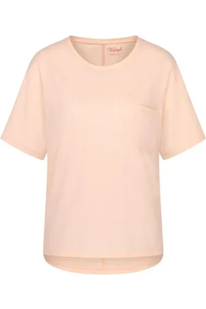Triumph Haut De Pyjama T-shirt Avec Poche Beige en coton