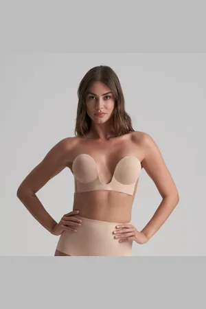 Bye Bra Soutien-gorge bandeau adhésif dos nu et décolleté plongeant Beige