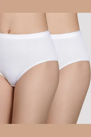 Dim Lot de 2 culottes taille haute blanches en coton