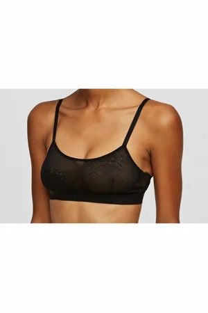 Karl Lagerfeld Bralette Sans Armatures Dentelle Noire