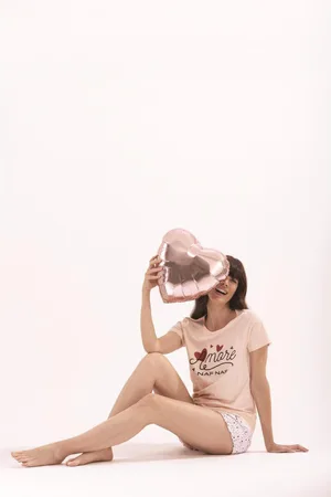 Naf-naf Pyjama femme /ecru en coton
