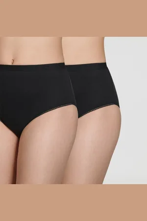 Dim Lot de 2 culottes noires taille haute en coton