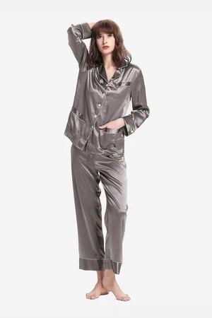 Lilysilk Pyjama en Soie Femme Liseré Contrastant foncé